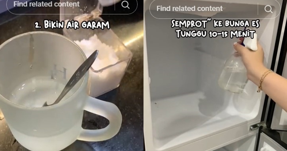 Trik bersihkan bunga es freezer tanpa pakai kipas angin atau air hangat, cuma dengan 1 bumbu dapur