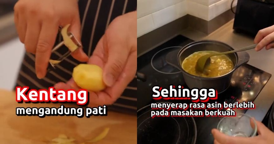 Cara ampuh atasi masakan keasinan tanpa air atau gula, coba trik satu bahan dapur ini