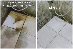 Tak disikat lama, trik bersihkan kerak lantai kamar mandi cuma 5 menit, noda luruh pakai 1 bahan dapur