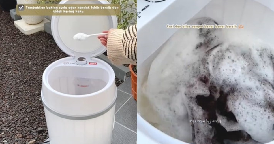 Trik mencuci handuk agar semakin bersih dan tak kaku tanpa direndam sitrun, cukup tambah 1 bahan dapur