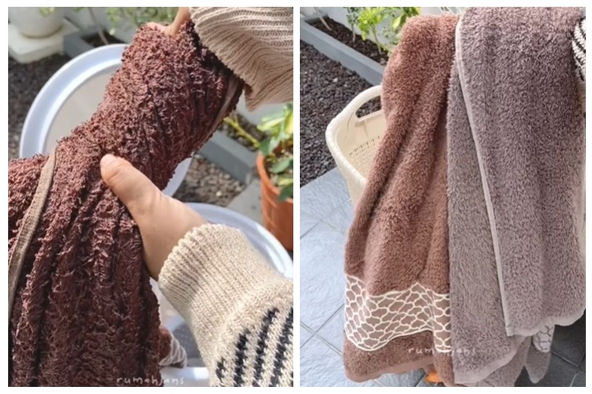 Trik mencuci handuk agar semakin bersih dan tak kaku tanpa direndam sitrun, cukup tambah 1 bahan dapur