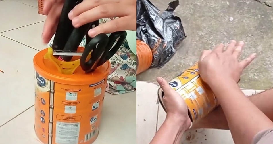 Trik bikin wadah pisau agar tak berantakan cuma pakai 1 sampah dapur, kian rapi sekaligus estetik