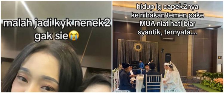 Bukannya cantik tapi malah mirip nenek-nenek, hasil makeup wanita ini jadi aneh cuma gegara alis
