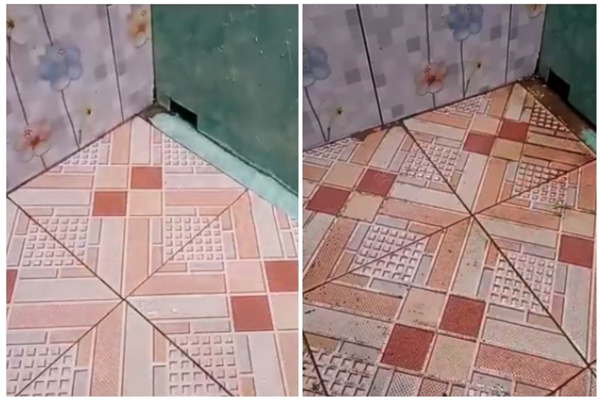 Trik bapak-bapak bersihkan kerak keramik kamar mandi ini kinclong dalam 5 menit, pakai 2 bahan dapur