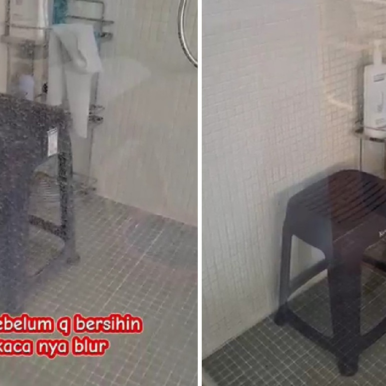 Trik hilangkan noda jamur pada kaca kamar mandi cuma butuh 1 jam, auto kinclong pakai 1 bahan dapur