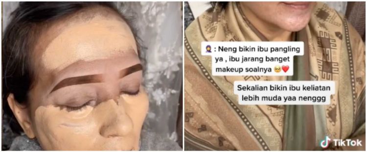 Jarang dandan, sekalinya dirias hasil makeup emak-emak ini malah disebut mirip Ashanty
