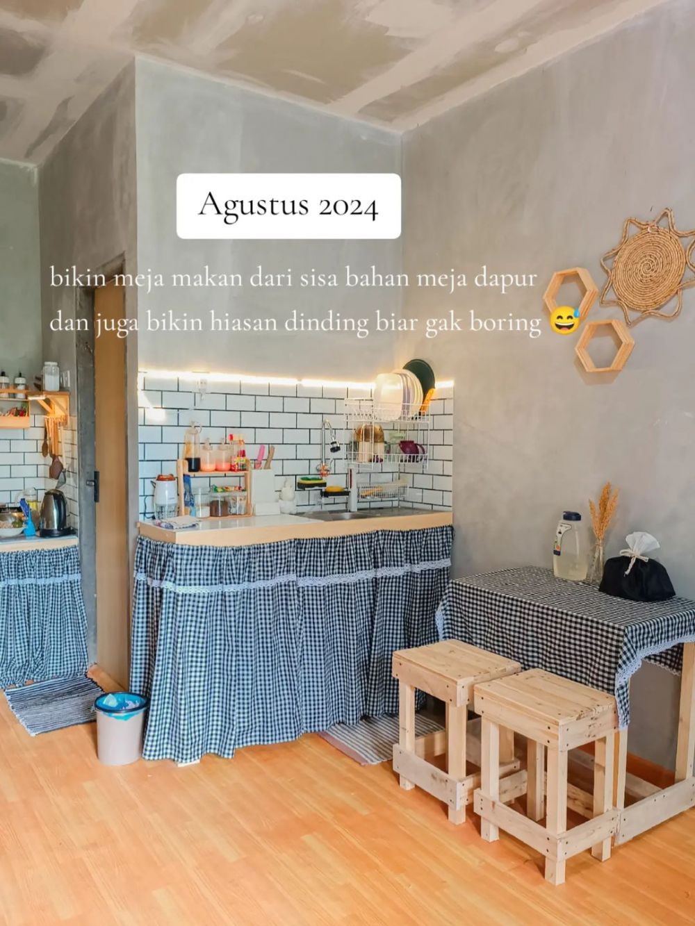 Beli rumah subsidi tanpa area masak, 9 potret renovasi dapur sementara ini estetiknya bikin kagum