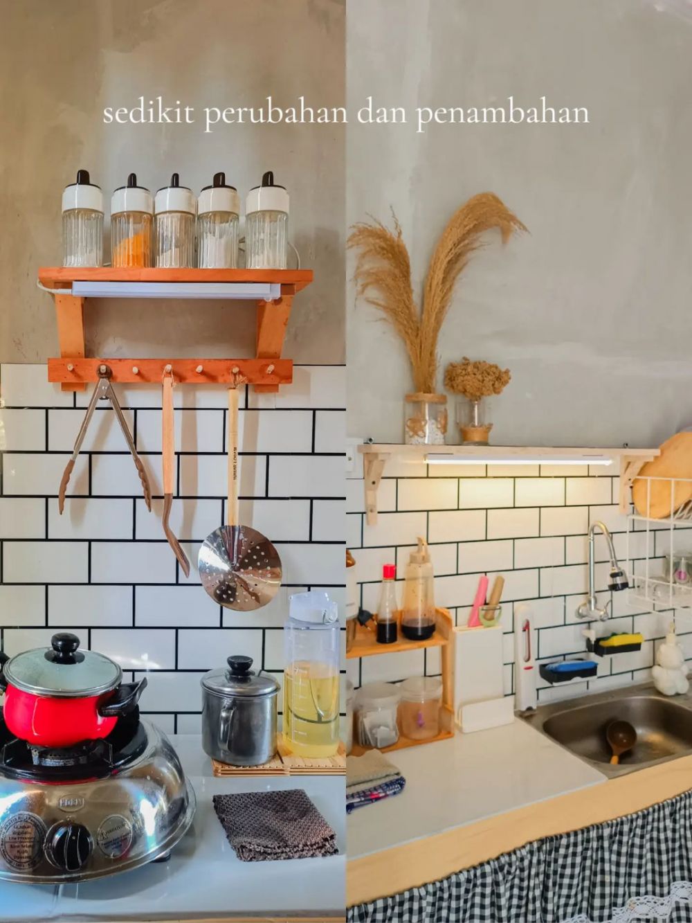 Beli rumah subsidi tanpa area masak, 9 potret renovasi dapur sementara ini estetiknya bikin kagum