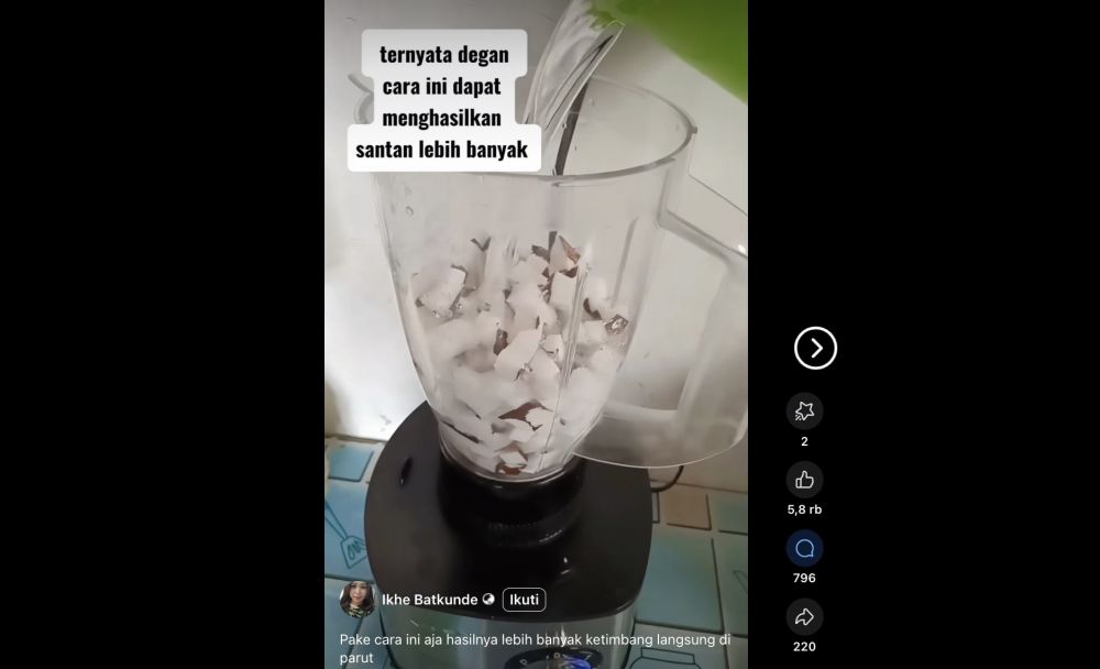Cara praktis dan cepat memperbanyak santan tanpa tenaga ekstra memarut