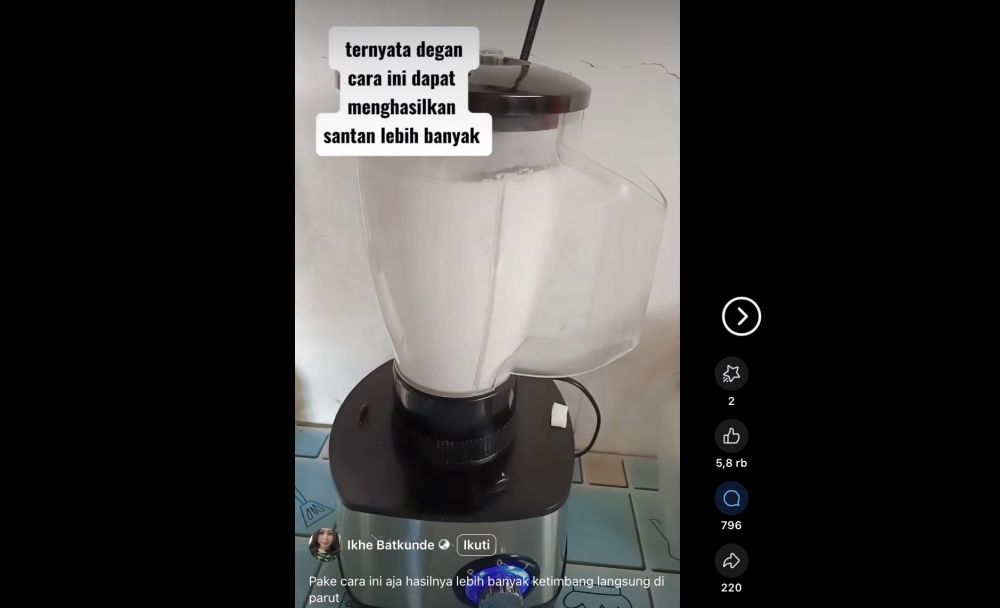 Cara praktis dan cepat memperbanyak santan tanpa tenaga ekstra memarut