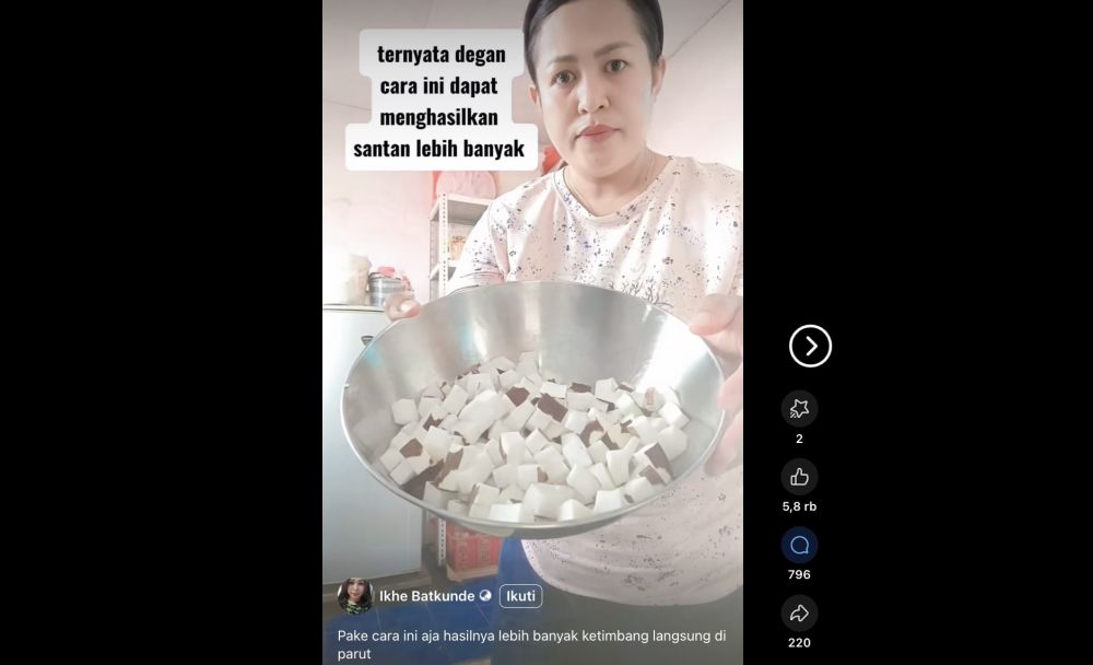 Cara praktis dan cepat memperbanyak santan tanpa tenaga ekstra memarut
