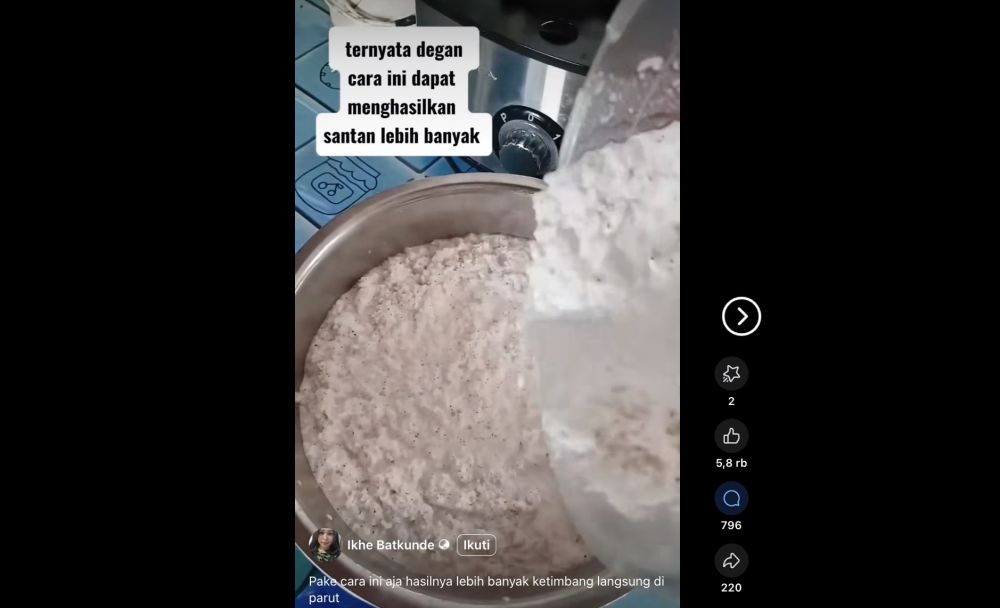 Cara praktis dan cepat memperbanyak santan tanpa tenaga ekstra memarut