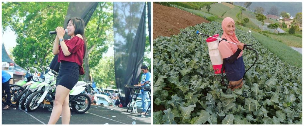 10 Potret dulu dan kini Novi Listiana, pedangdut yang viral hijrah dan jadi petani di lereng gunung