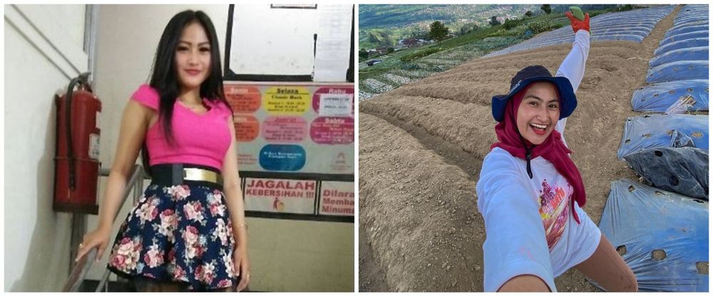 10 Potret dulu dan kini Novi Listiana, pedangdut yang viral hijrah dan jadi petani di lereng gunung