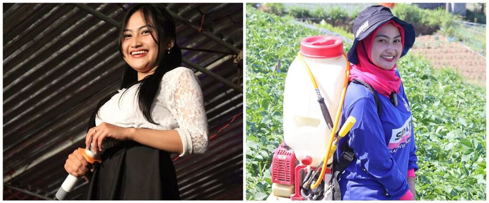 10 Potret dulu dan kini Novi Listiana, pedangdut yang viral hijrah dan jadi petani di lereng gunung