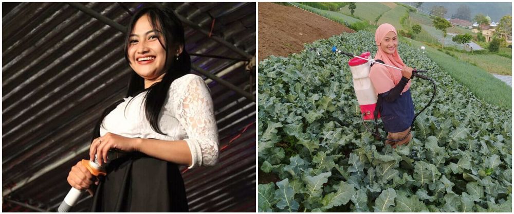 10 Potret dulu dan kini Novi Listiana, pedangdut yang viral hijrah dan jadi petani di lereng gunung