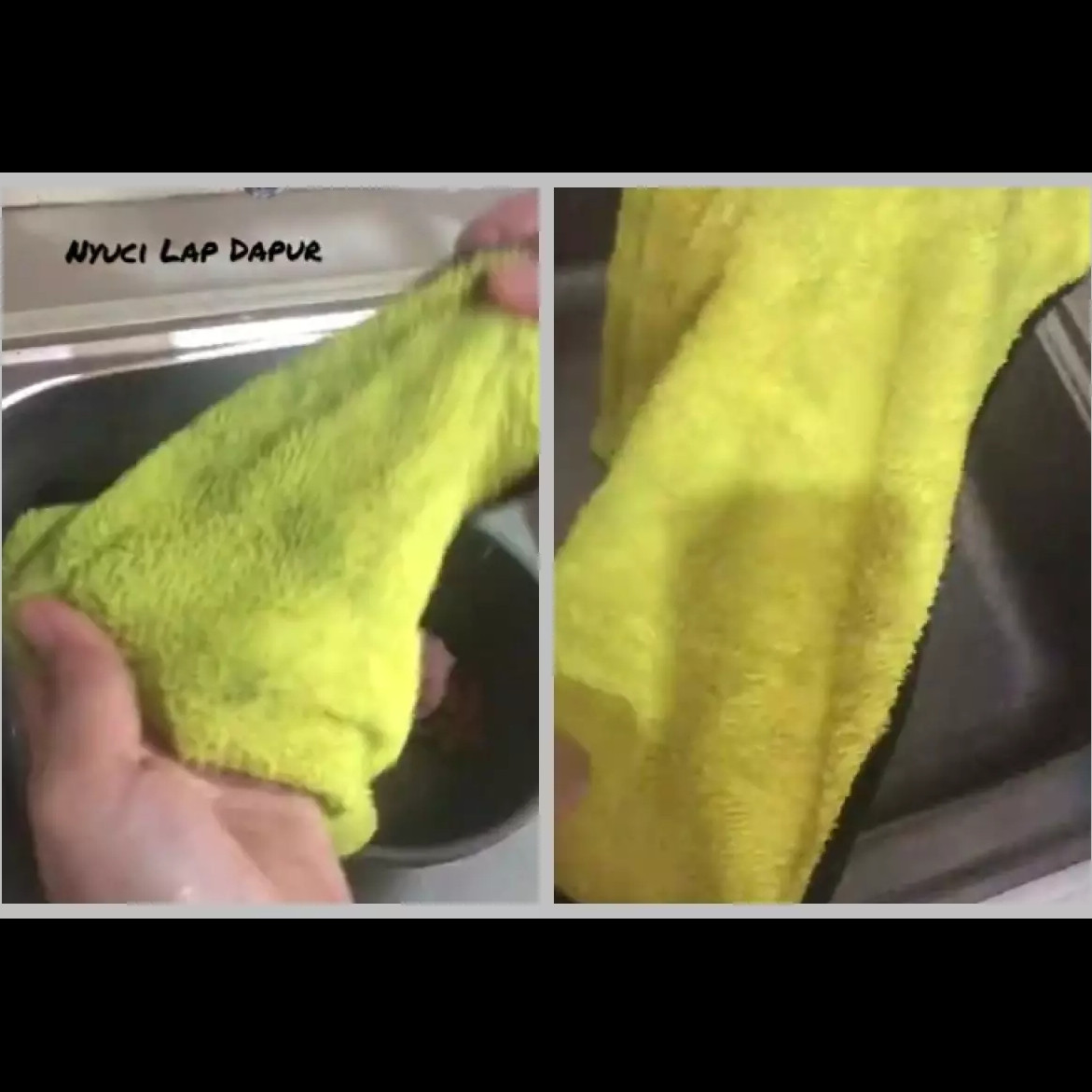 Cara mudah bersihkan lap dapur penuh minyak tanpa perlu kamu capek mengucek
