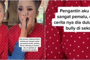 Ekspresi tanpa senyum bikin salfok, wanita pemalu dirias MUA jadi pengantin hasilnya manglingi pol