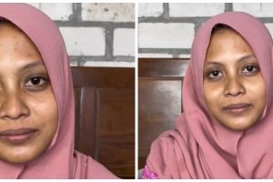 Hasilnya bak beda orang, transformasi wanita punya kantung mata hitam saat dimakeup ini kayak Barbie