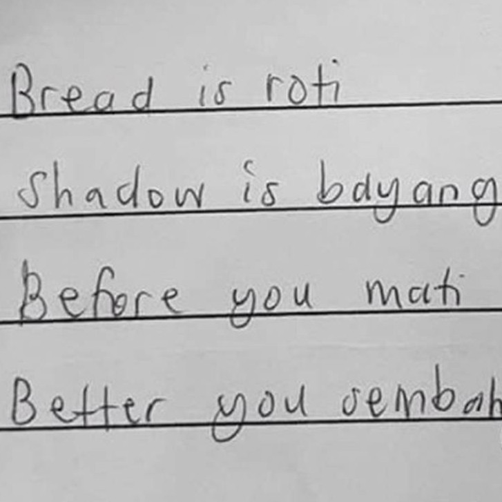 22 Jawaban lucu pakai bahasa Inggris ini bikin guru bingung mau kasih nilai
