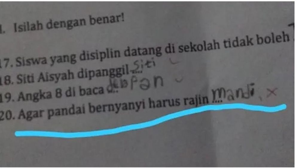 11 Jawaban lucu di soal pelajaran bahasa ini isinya susah ditebak