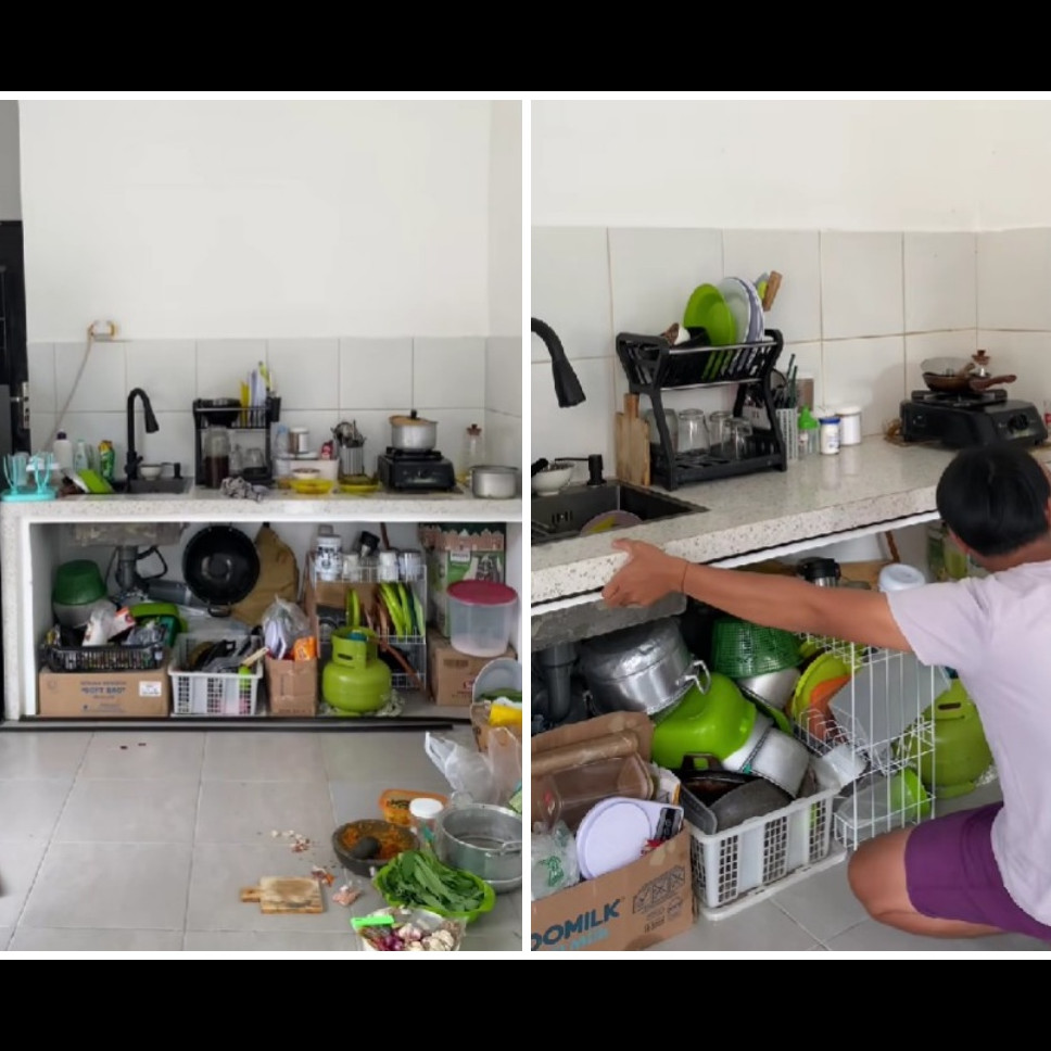 Modal nggak sampai 1 juta, makeover dapur hemat bujet ini tampilannya jadi mewah, ini 9 potretnya