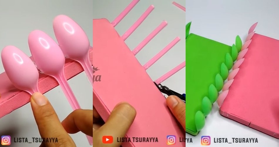 Trik bikin rak bumbu estetik serbaguna cuma modal sendok plastik bekas
