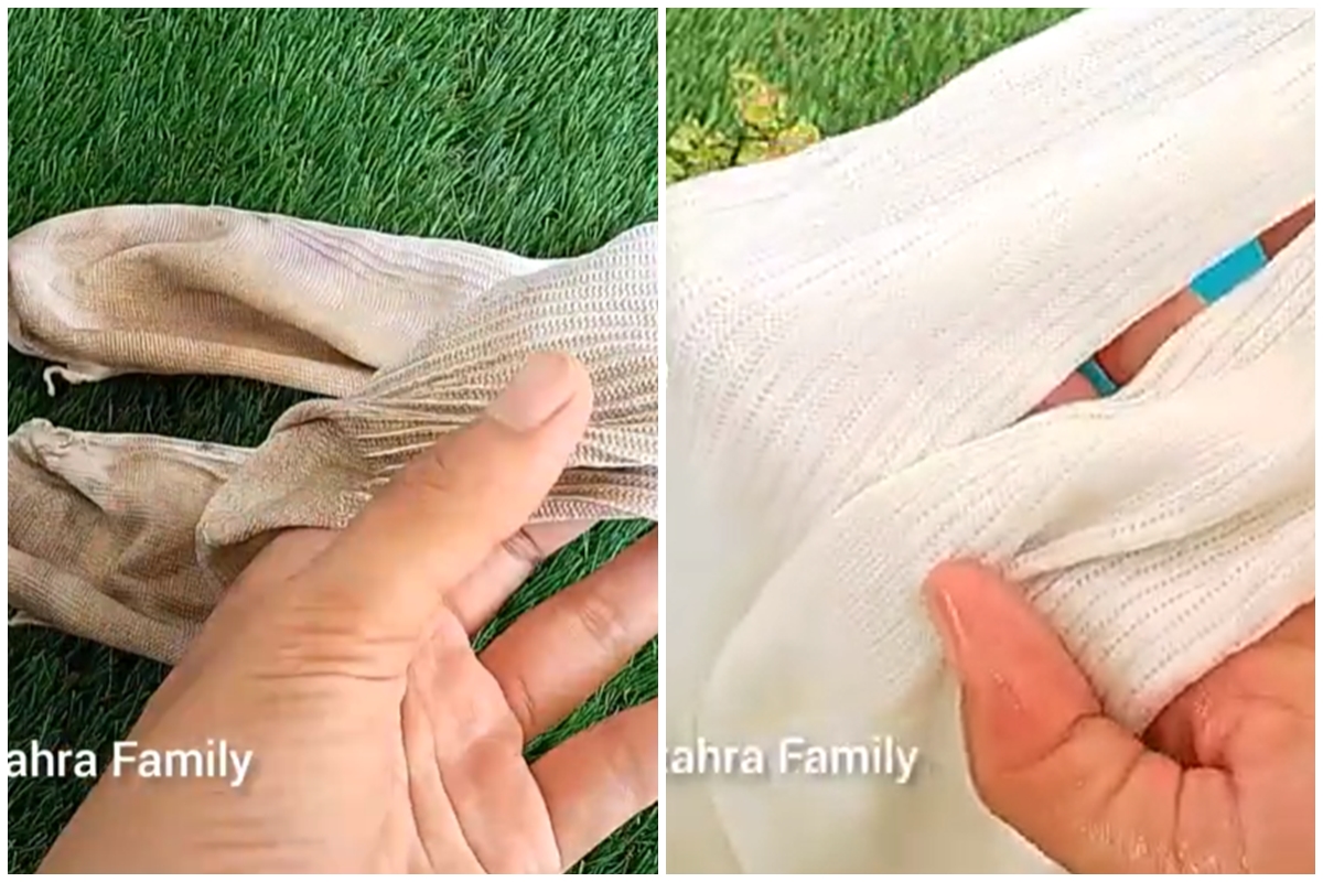 Trik bersihkan kaus kaki dekil tanpa perlu disikat, cuma pakai 1 alat sederhana