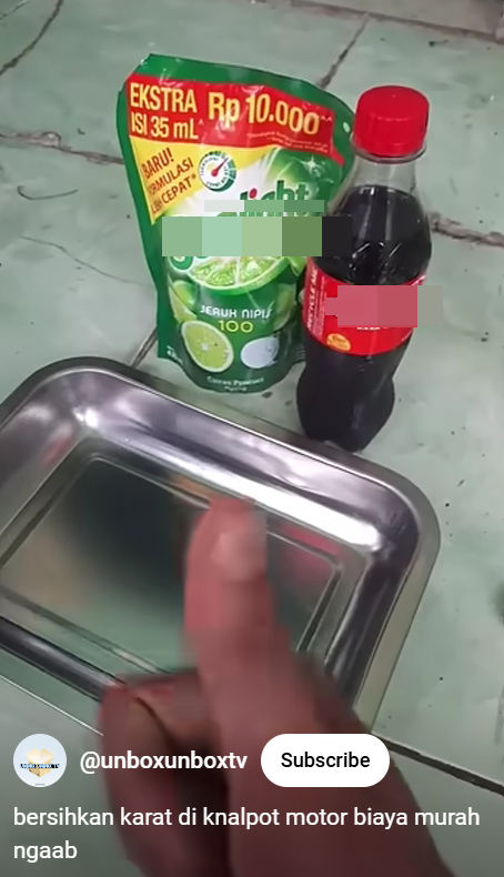Trik mudah bersihkan karat knalpot tanpa diamplas, cuma pakai 1 jenis minuman