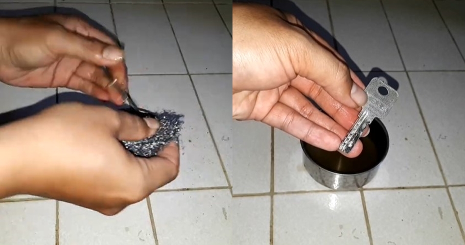Trik mudah hilangkan noda karat di kunci ala bapak-bapak, tak perlu diamplas cuma pakai 1 bahan dapur