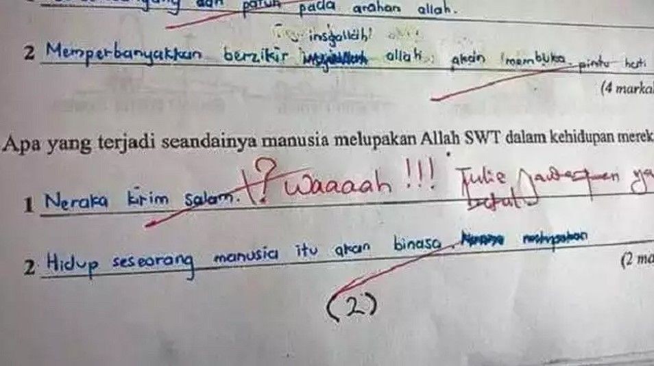 11 Jawaban lucu soal esai di lembar kerja siswa ini isinya bikin guru geleng kepala