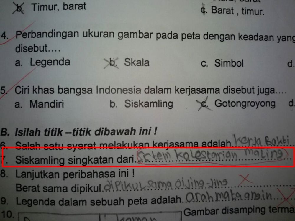 11 Jawaban lucu soal esai di lembar kerja siswa ini isinya bikin guru geleng kepala