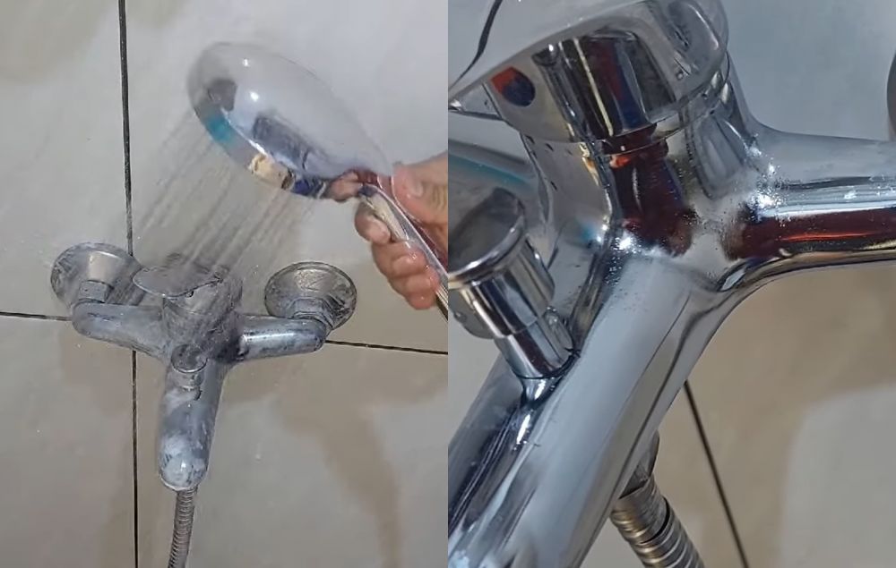 Bukan pakai sitrun, ini trik bersihkan keran kamar mandi jadi kinclong cuma tambah 1 bahan masak