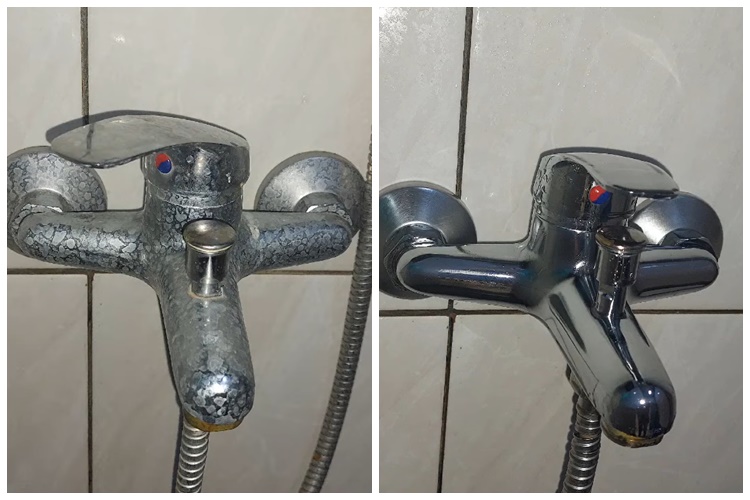 Bukan pakai sitrun, ini trik bersihkan keran kamar mandi jadi kinclong cuma tambah 1 bahan masak