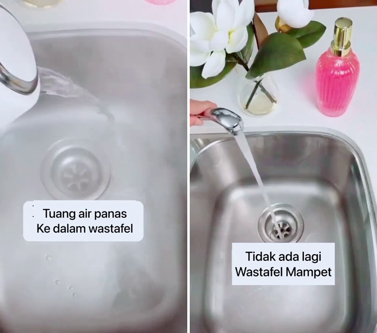 Tanpa perlu dibongkar, ini trik efektif atasi wastafel mampet dengan tambahan 2 bahan dapur