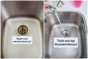 Tanpa perlu dibongkar, ini trik efektif atasi wastafel mampet dengan tambahan 2 bahan dapur