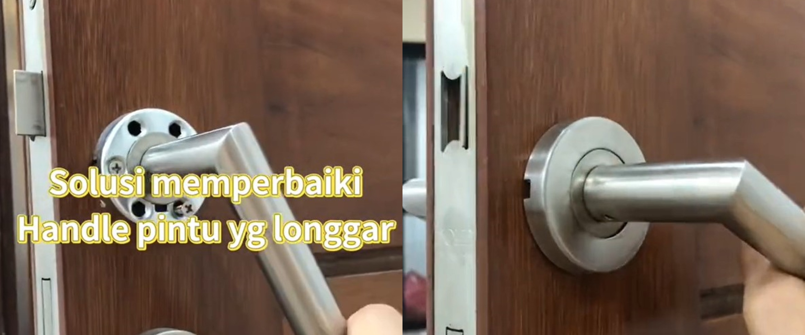 Tak perlu ganti baru, ini cara mudah atasi gagang pintu longgar tanpa bantuan alat dalam 1 menit