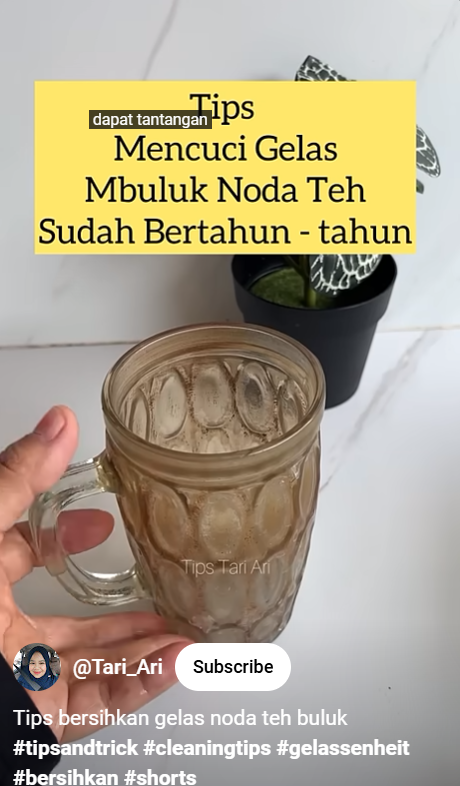 Trik menghilangan kerak di gelas kaca, kembali kinclong pakai tambahan 1 bahan dapur