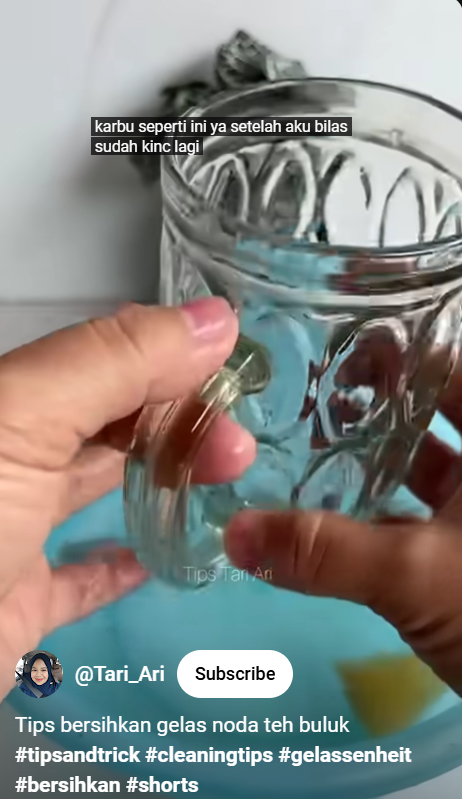Trik menghilangan kerak di gelas kaca, kembali kinclong pakai tambahan 1 bahan dapur