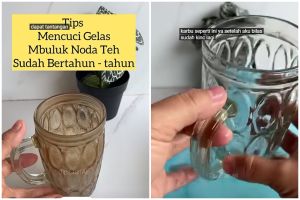Trik menghilangan kerak di gelas kaca, kembali kinclong pakai tambahan 1 bahan dapur