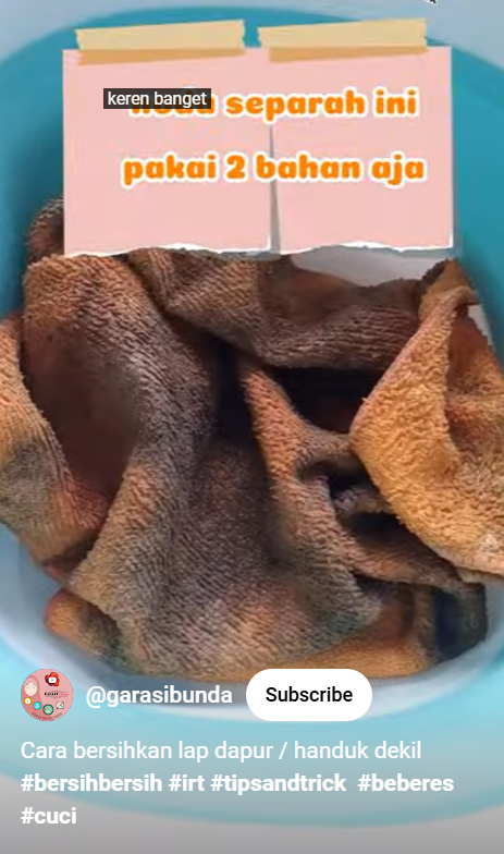 Trik agar handuk kumal kotor kembali bersih cuma pakai 2 bahan dapur