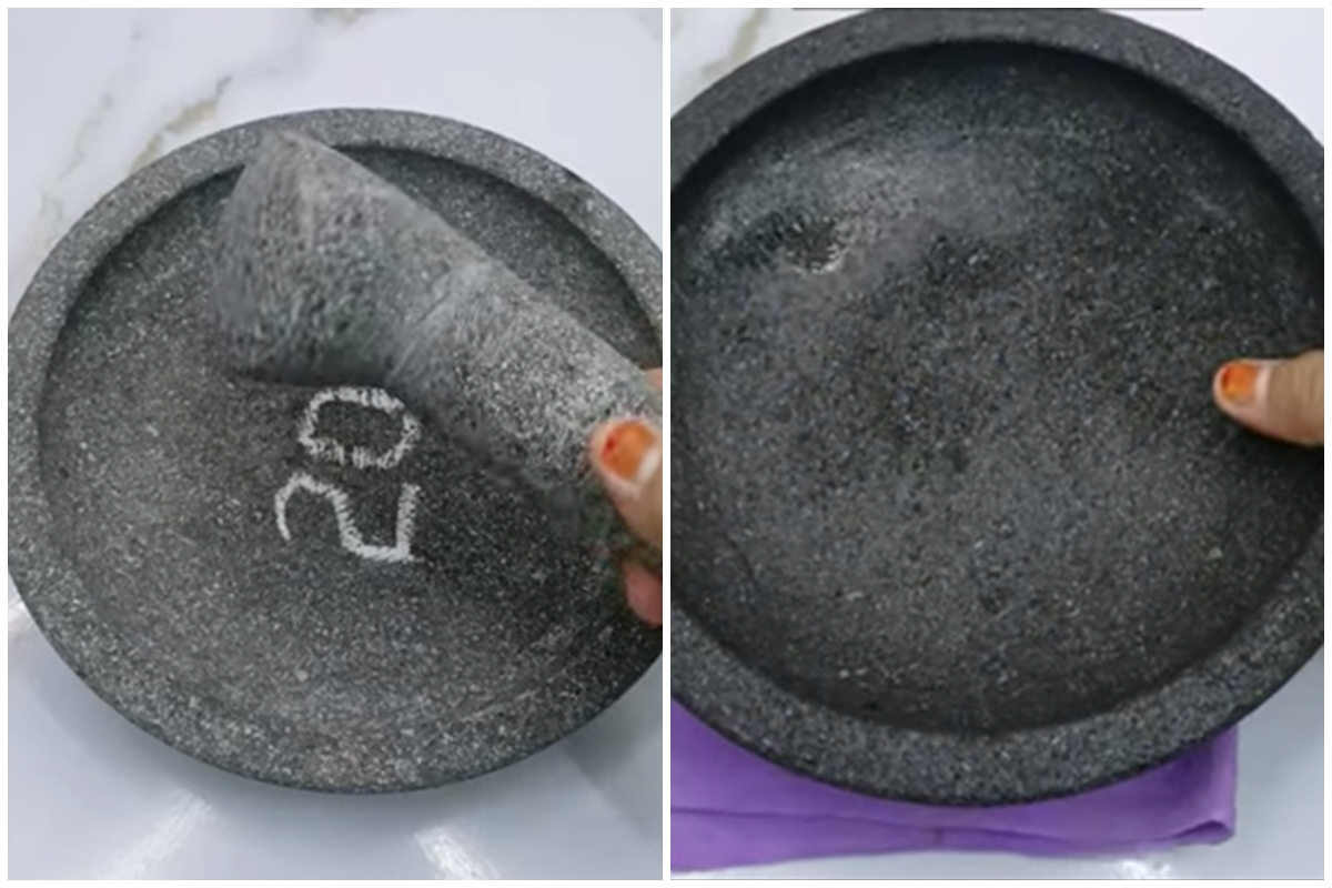 Jangan cuma dicuci sabun, ini trik bersihkan cobek batu baru agar tak bikin warna ulekan jadi abu-abu