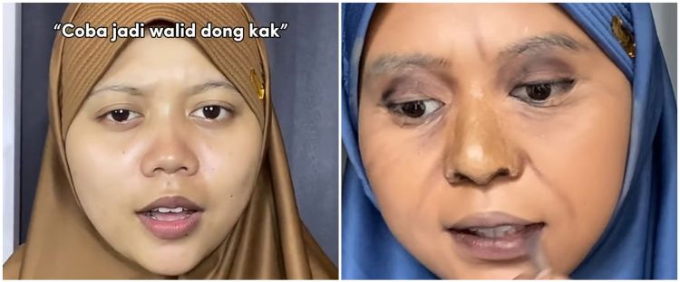 Niat recreate wajah Walid pemeran Series Bidaah, transformasi makeup wanita ini malah bikin melongo