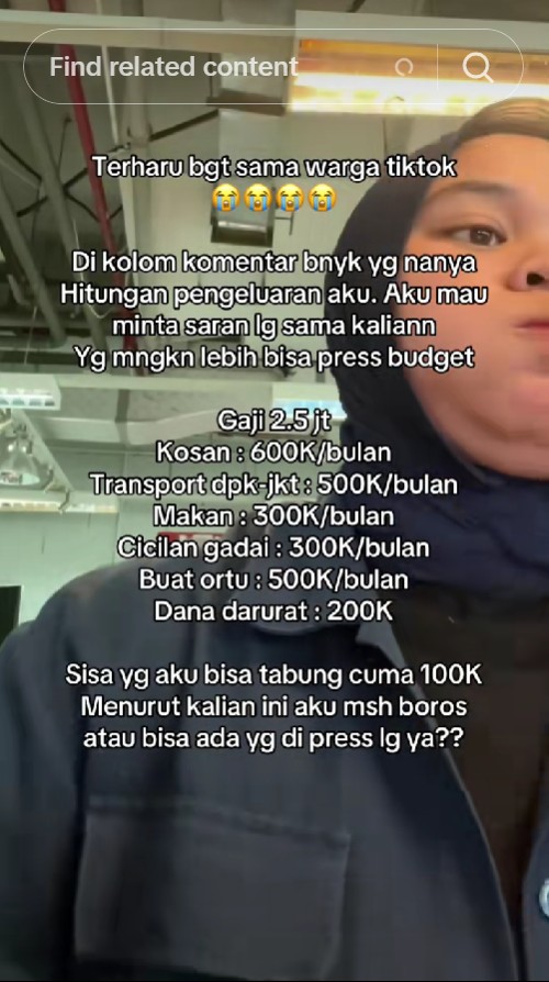 Cerita wanita kerja di ibukota, gaji Rp2,5 juta, bisa kasih ortu Rp500 ribu, cara atur uangnya disorot