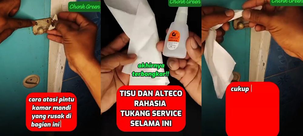 Bukan diganjal paku, ini trik atasi slot kunci pintu kamar mandi rusak pakai tambahan 1 bahan perekat