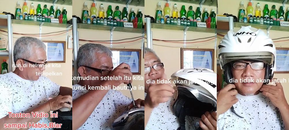 Jangan buru-buru diganti baru, ini cara perbaiki kaca helm longgar jadi kencang pakai 1 barang bekas