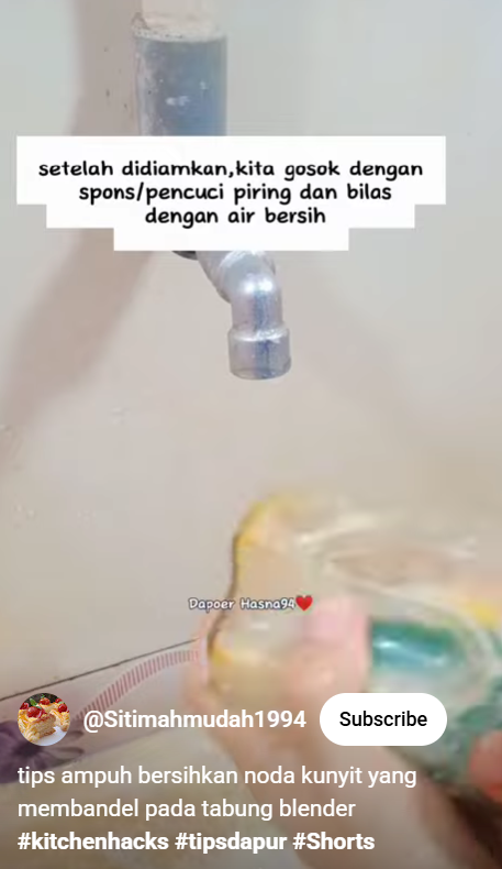 Trik membersihkan gelas blender dari noda kunyit, kinclong dalam 10 menit dengan 1 bahan sederhana