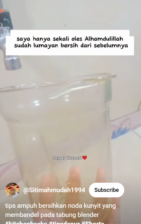 Trik membersihkan gelas blender dari noda kunyit, kinclong dalam 10 menit dengan 1 bahan sederhana
