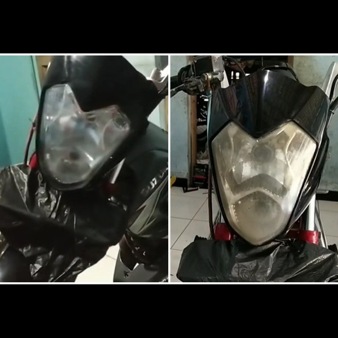 Trik bersihkan kaca lampu motor kuning buram jadi kinclong ala bapak-bapak, ampuh tambah 1 bahan dapur