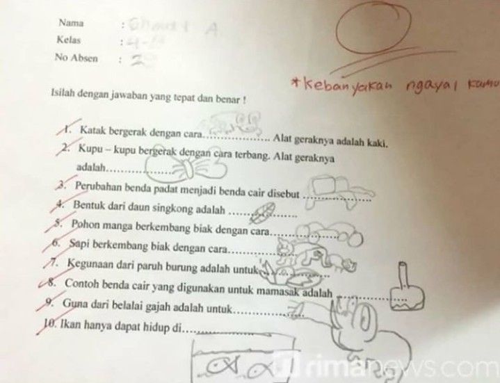 11 Jawaban kocak siswa saat ujian sekolah ini isinya menguji kesabaran guru